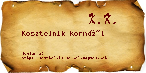 Kosztelnik Kornél névjegykártya