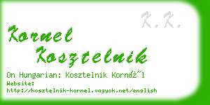 kornel kosztelnik business card